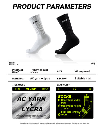 X-<br>Trendy Causal<br> Socks（2 pairs）