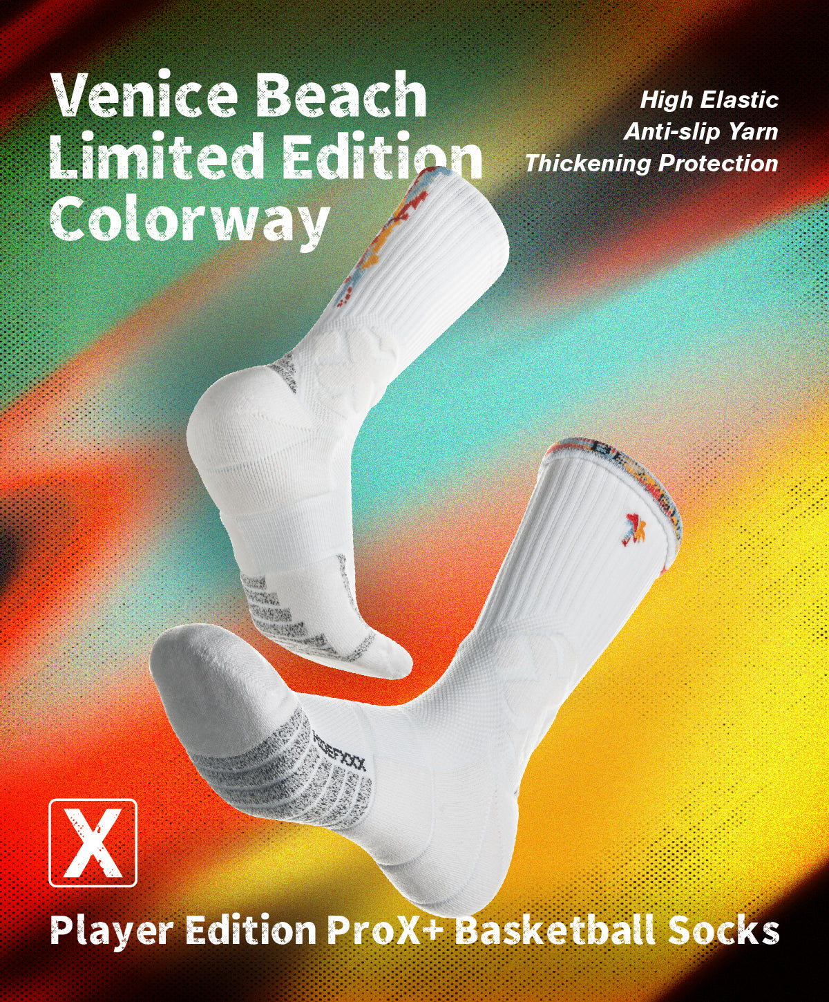 X-<br>Player Edition ProX+<br>Basketball Socks<br>Venice Beach Limited Edition